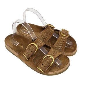 Veronica Beard Paige Slide Sandal Women Hazelwood Suede Braided Buckle SZ 8 $295